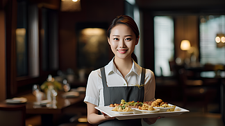 酒店餐廳女服務(wù)員 優(yōu)雅與專(zhuān)業(yè)的餐飲服務(wù)使者